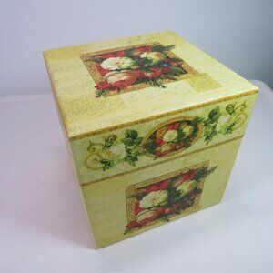 Bob's Boxes Cream with White Roses Gift Box 6.25" tall and wide